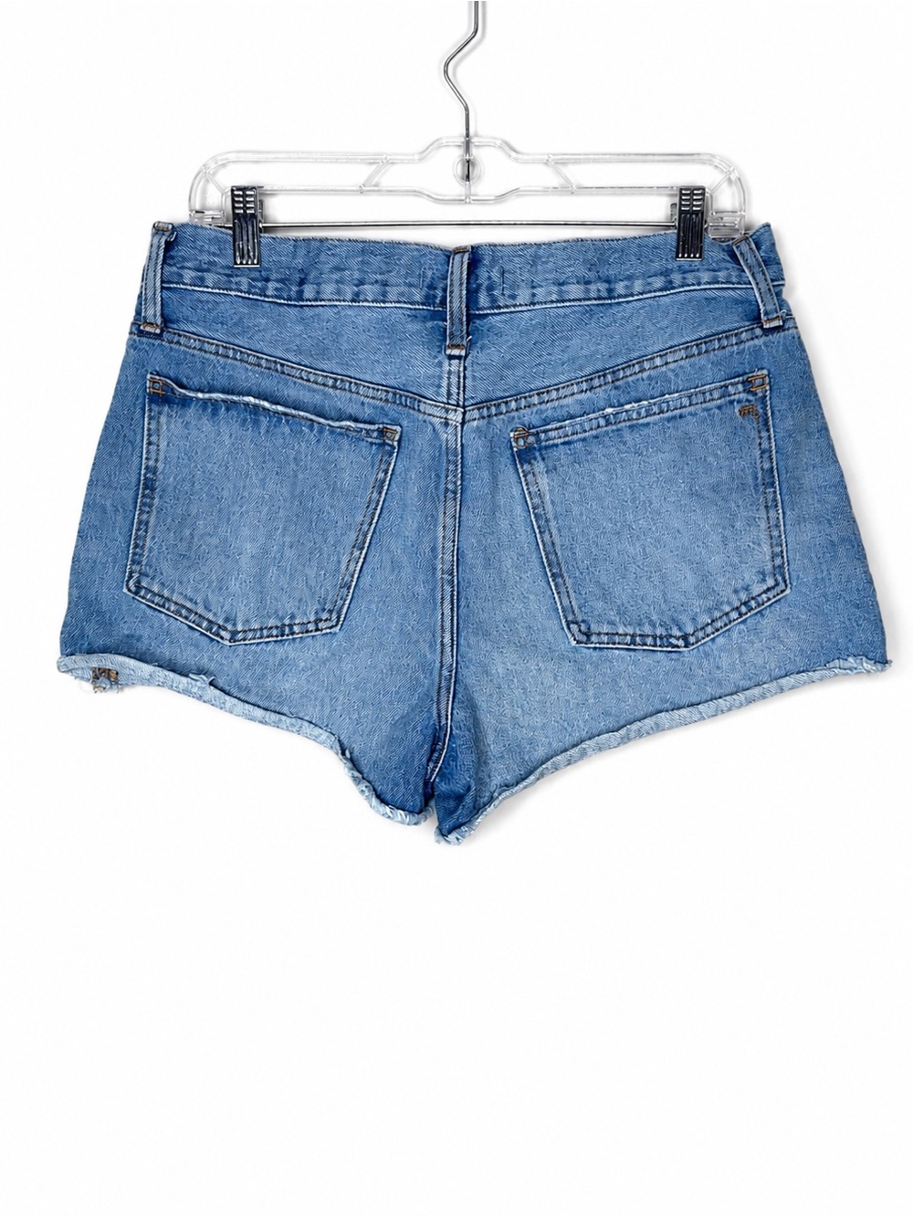 Madewell Relaxed Denim Short Medium Wash Blue Distressed Frayed Hem Size 28 - Picture 2 of 6